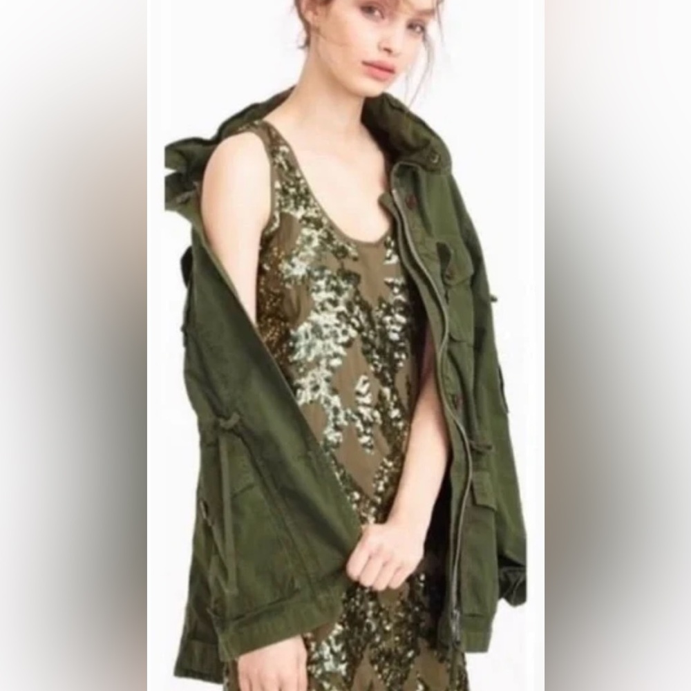 J. Crew Olive Sequin Mini Dress